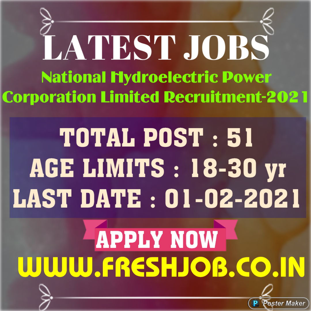 NHPC Limited Jobs 2021 National Hydroelectric Power Corporation