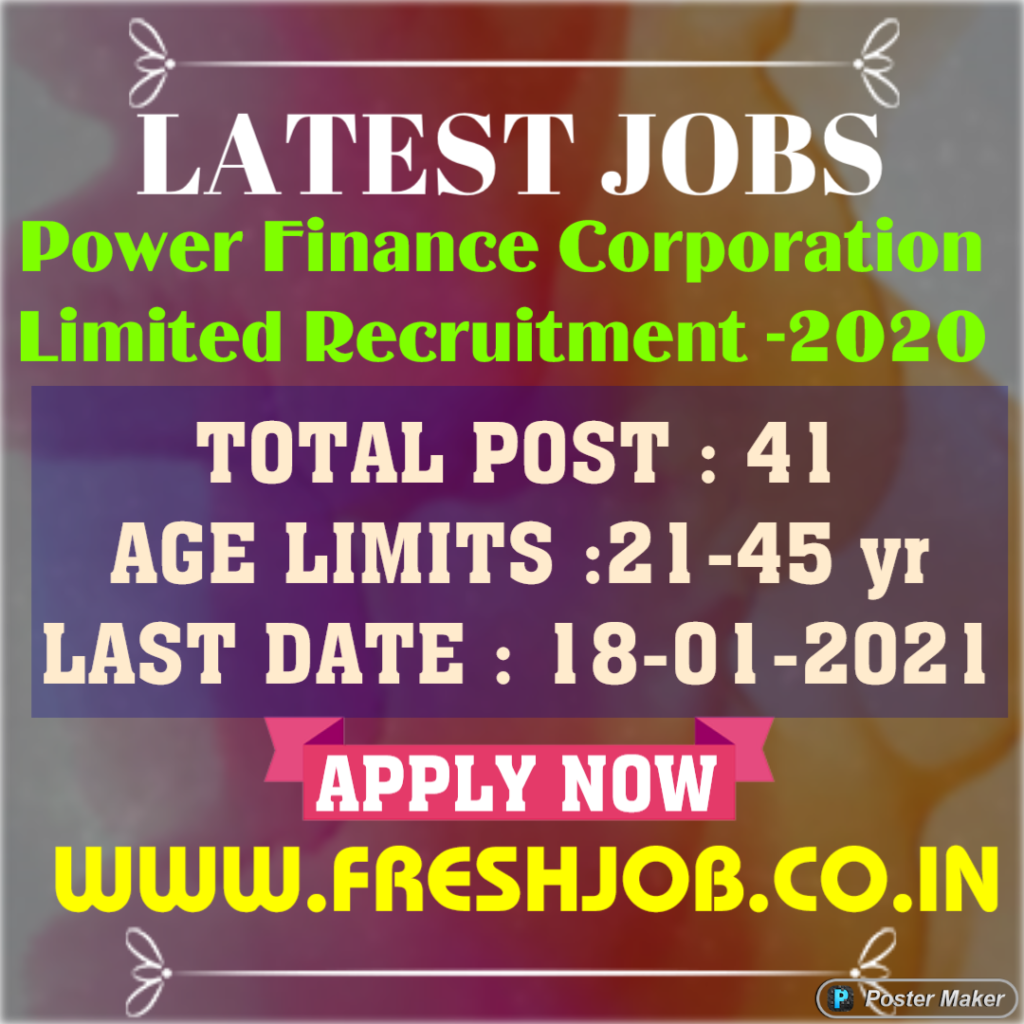PFC Limited 41 post Recruitment-2020 : Power Finance Corporation Limited Recruitment PFC Limited 41 post Recruitment-2020 : Power Finance Corporation Limited Recruitment